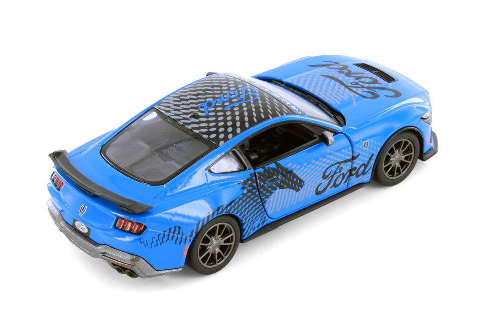 Kinsmart 1:38 2024 Ford Mustang Dark Horse Livery Edition Die-Cast Metal Model Car | Pull Back Action | Opening Doors | Collectible Car