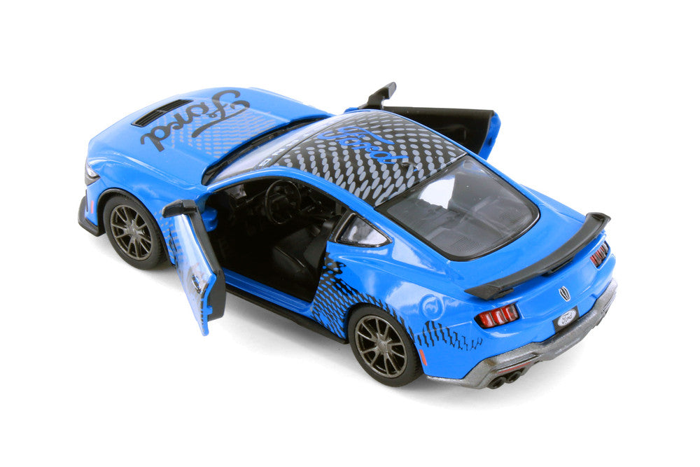 Kinsmart 1:38 2024 Ford Mustang Dark Horse Livery Edition Die-Cast Metal Model Car | Pull Back Action | Opening Doors | Collectible Car