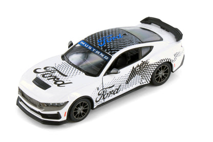 Kinsmart 1:38 2024 Ford Mustang Dark Horse Livery Edition Die-Cast Metal Model Car | Pull Back Action | Opening Doors | Collectible Toy Car