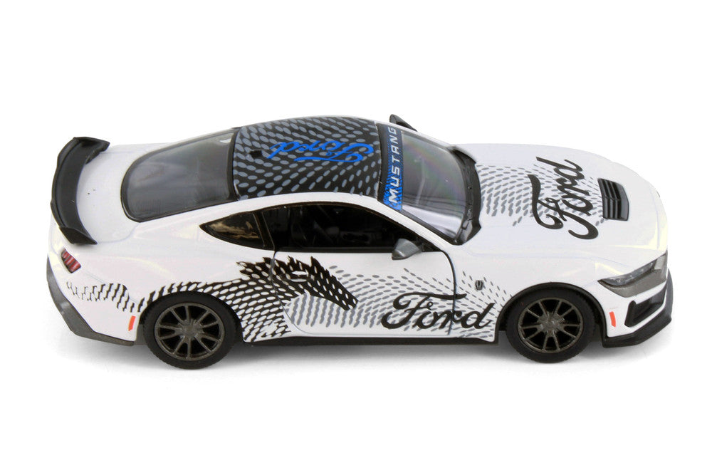 Kinsmart 1:38 2024 Ford Mustang Dark Horse Livery Edition Die-Cast Metal Model Car | Pull Back Action | Opening Doors | Collectible Toy Car