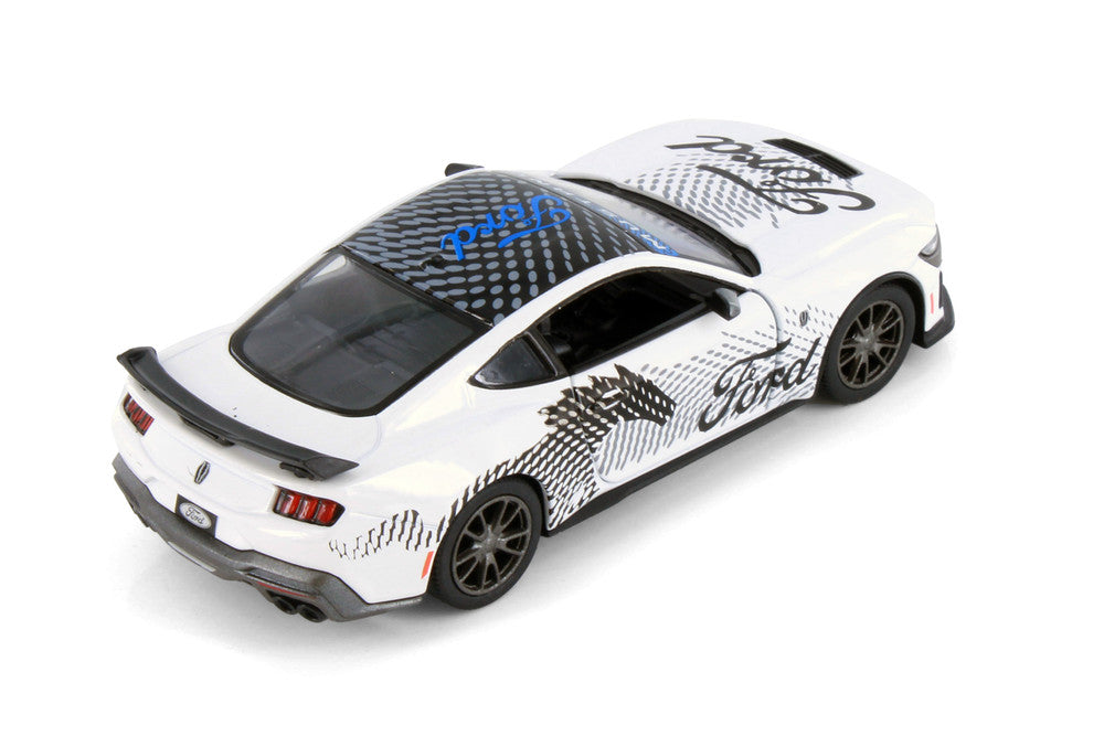 Kinsmart 1:38 2024 Ford Mustang Dark Horse Livery Edition Die-Cast Metal Model Car | Pull Back Action | Opening Doors | Collectible Toy Car
