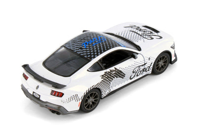 Kinsmart 1:38 2024 Ford Mustang Dark Horse Livery Edition Die-Cast Metal Model Car | Pull Back Action | Opening Doors | Collectible Toy Car