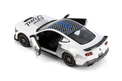 Kinsmart 1:38 2024 Ford Mustang Dark Horse Livery Edition Die-Cast Metal Model Car | Pull Back Action | Opening Doors | Collectible Toy Car