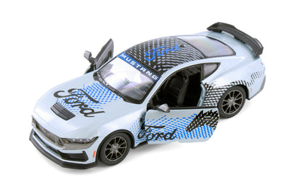Kinsmart 1:38 2024 Ford Mustang Dark Horse Livery Edition Die-Cast Metal Model Car | Pull Back Action | Opening Doors | Collectible Toy Car