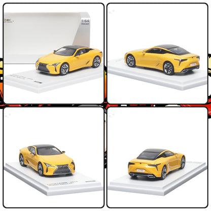 AR Box 1:64 Lexus LC500 2018 Diecast Model Car – Yellow Premium Collector Edition