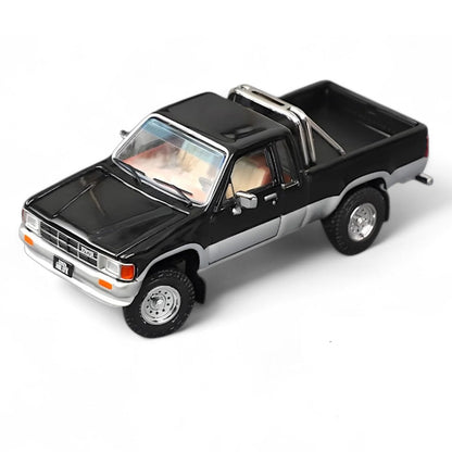 GCD Toyota Hilux SR5 Black & Silver 1:64 Scale Diecast Model Car KS-062-515 | Full Metal Pickup Truck Collectible with Display Base