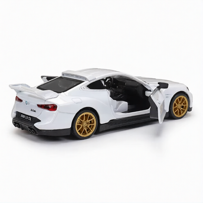 MSZ 1:38 BMW 3.0 CSL White Die-Cast Model Car with Openable Doors & Pull-Back Action | Street Series