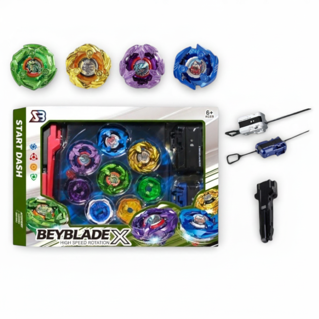 Beyblade X High-Speed Rotation Battle Set -Assorted Colours | Multi Spinning Tops with Launchers | Action Battle