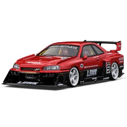 STREETWEAPON 1:64 NISSAN SKYLINE ER34  LBWK RED DIECAST CAR MODEL
