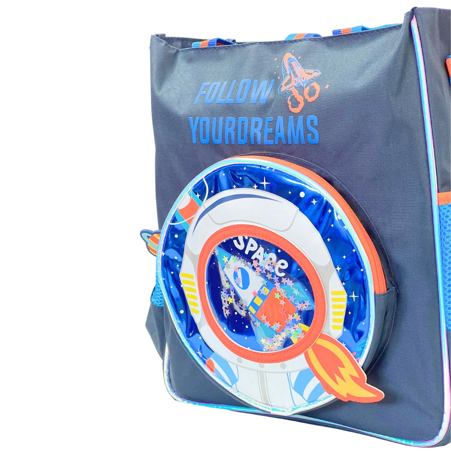 Vest Follow Your Dreams Space Astronaut Kids Vest Backpack (32 x 26 cm) | Rocket-Themed School & Activity Bag with Shaker Pocket