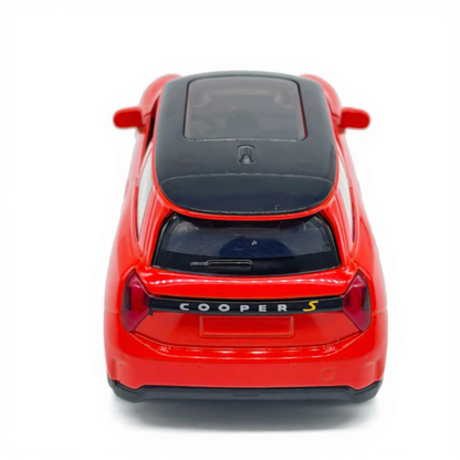MSZ 1:34 Mini Cooper Die-Cast Model Car – Red| Pull Back, Openable Doors (67745)