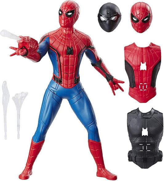 3 in 1 SPIDER-MAN Marvel Plastic Far From Home Deluxe 13-Inch-Scale Web Gear Action Figure!