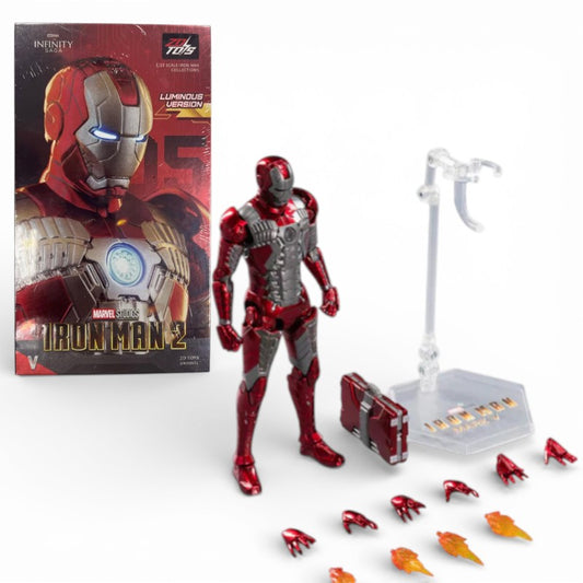 ZD Toys 1:10 Iron Man MK5 Luminous Version (1907-05) | Light-Up Function Arc Reactor | Scale Marvel Collectible Action Figure