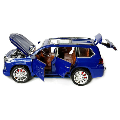 Joy Junction 1:24 Lexus LX570 Die-Cast SUV Model with Sound & Light – Pull Back Metal Luxury SUV Toy (Blue)