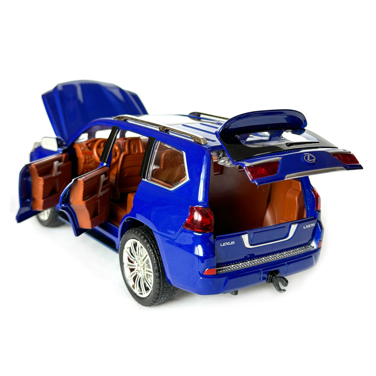Joy Junction 1:24 Lexus LX570 Die-Cast SUV Model with Sound & Light – Pull Back Metal Luxury SUV Toy (Blue)