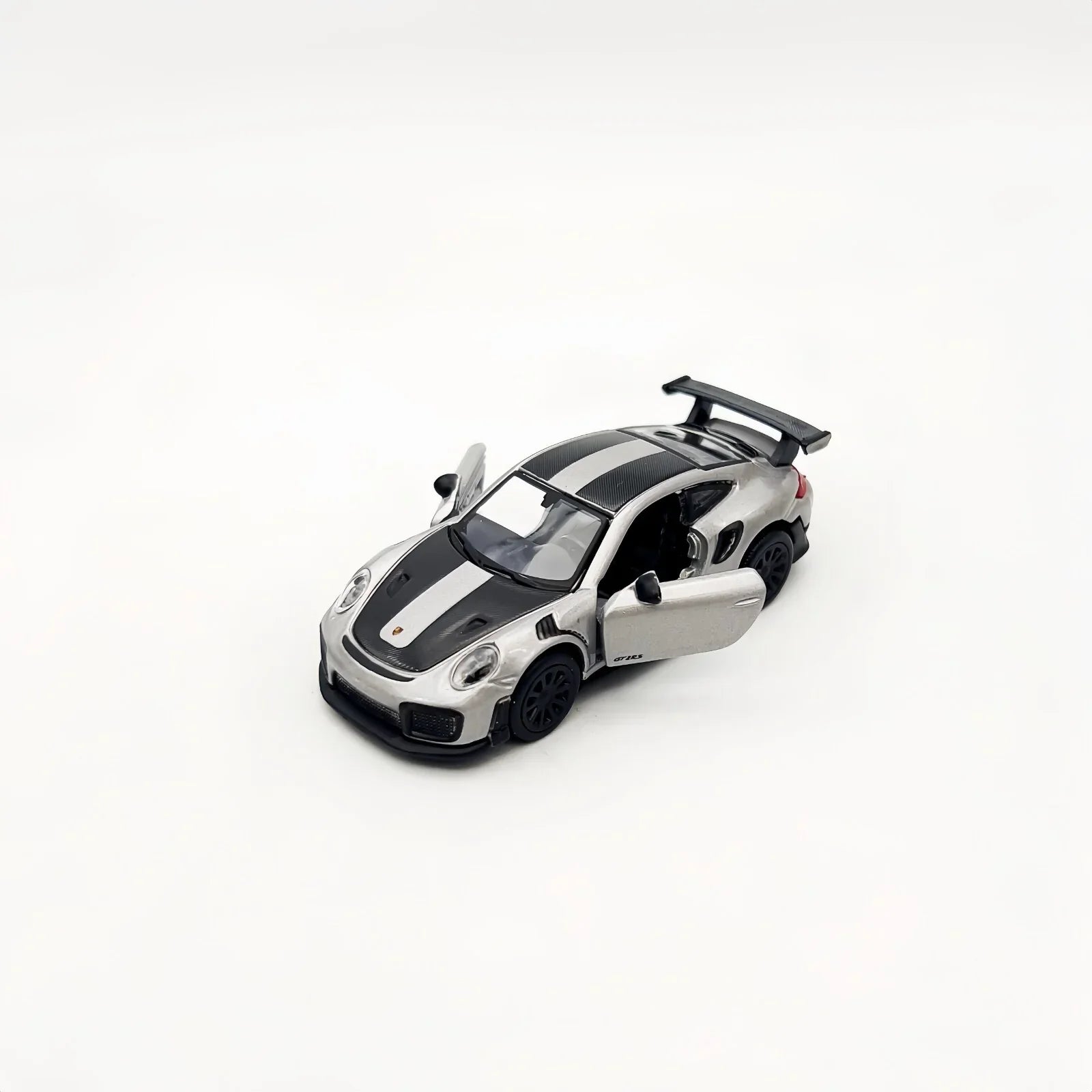 Porsche 911 GT2 RS – Silver Metallic w/ Carbon Stripes | Speed Icons Series 1:64 Diecast Model - Jaiman Toys