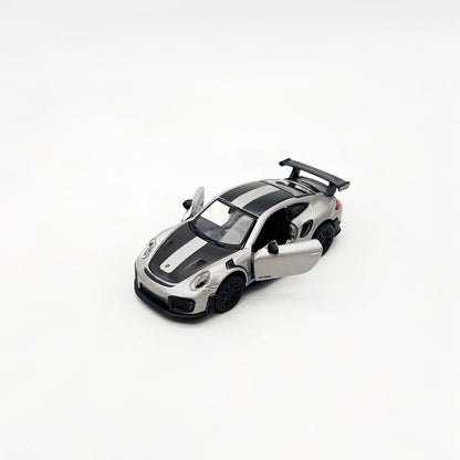 Porsche 911 GT2 RS – Silver Metallic w/ Carbon Stripes | Speed Icons Series 1:64 Diecast Model - Jaiman Toys