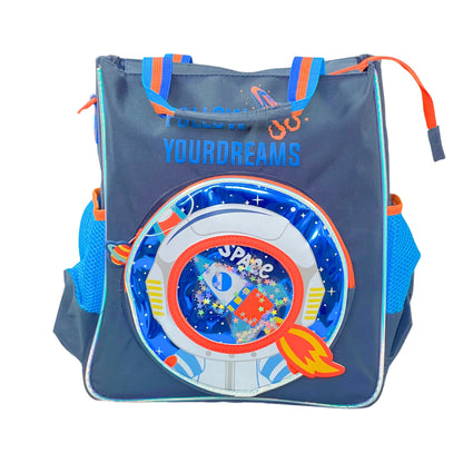 Vest Follow Your Dreams Space Astronaut Kids Vest Backpack (32 x 26 cm) | Rocket-Themed School & Activity Bag with Shaker Pocket