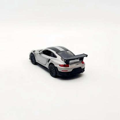 Porsche 911 GT2 RS – Silver Metallic w/ Carbon Stripes | Speed Icons Series 1:64 Diecast Model - Jaiman Toys