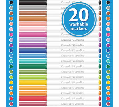 Crayola Fine Washable Super Tips with Silly Scents Markers, 20 Count - Jaiman Toys
