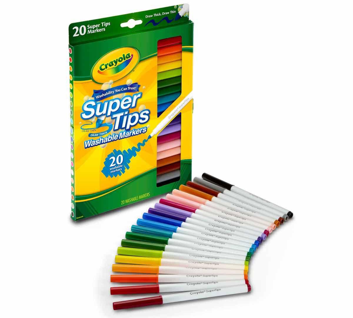 Crayola Fine Washable Super Tips with Silly Scents Markers, 20 Count - Jaiman Toys