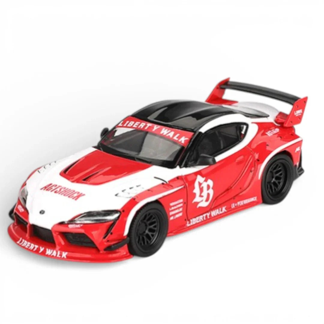 Mini GT 1:64 Duo Set LB WORKS Toyota GR Supra Red White + Abarth 595 Liberty Walk Fighters | Premium Diecast Collector Models