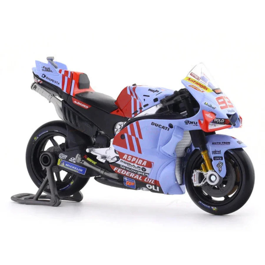 Maisto Ducati GP23 No. 93 Gresini Racing MotoGP Motorcycle Model with Display Stand | Racing Bike Collectible
