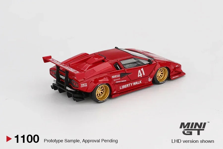 Mini GT 1:64 Lamborghini Countach LB-WORKS Red Diecast Model Car
