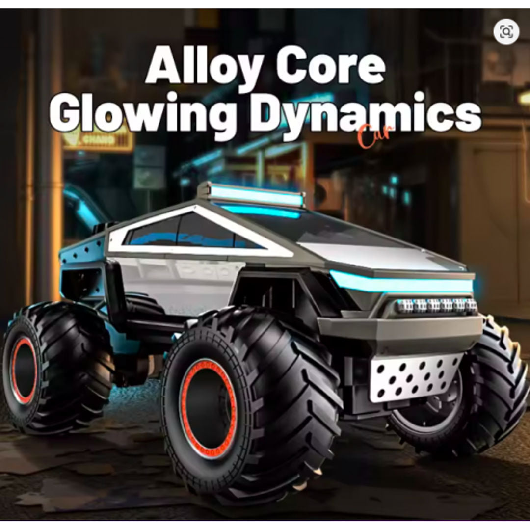 JRC 1:14 Q202 Alloy Cyberpunk RC Pickup – Off-Road Remote Control Car | LED Glowing Dynamics | Big Foot Monster Truck