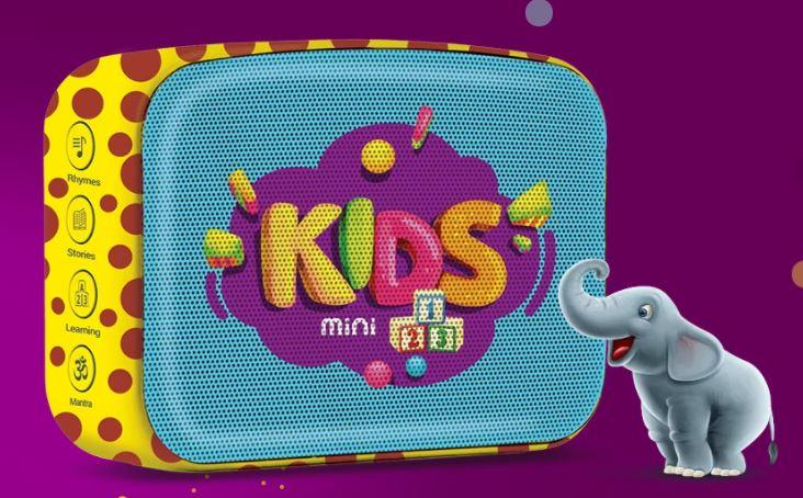 Saregama Carvaan Mini Kids - Pre-Loaded with Stories, Rhymes, Learnings, Mantras with Bluetooth/USB/Aux in-Out - Jaiman Toys