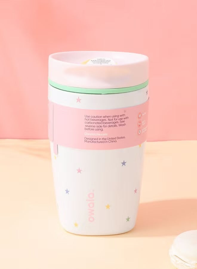 Owala SmoothSip Slider Insulated Sipper Bottle 12oz. / 355ml – Leakproof Travel Coffee Mug with Sliding Lid for Hot & Cold Drinks (pack of 1)