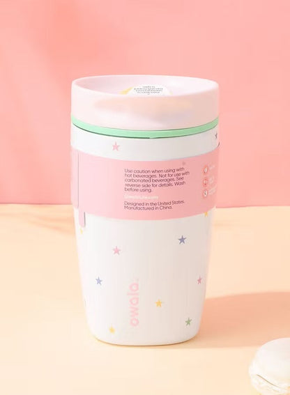 Owala SmoothSip Slider Insulated Sipper Bottle 12oz. / 355ml – Leakproof Travel Coffee Mug with Sliding Lid for Hot & Cold Drinks (pack of 1)