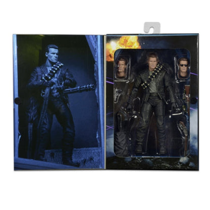 NECA Terminator 2 T-800 Judgement Day Collectible/Action Figure with Faces, 3 Guns, Bullet Bag and Grenade Belt