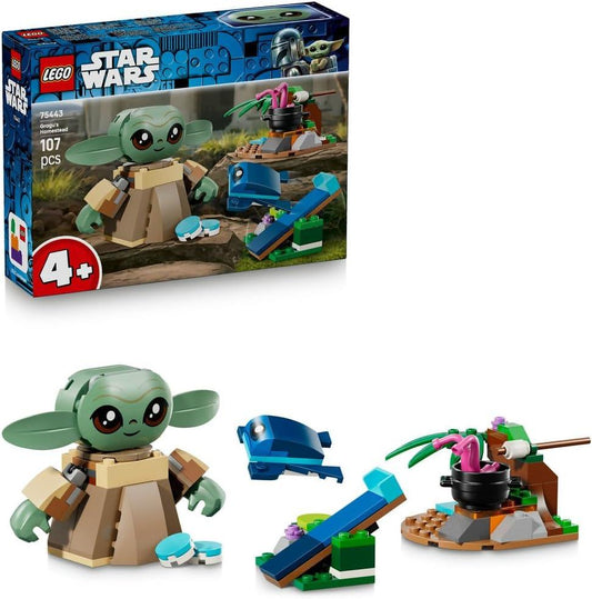 LEGO Star Wars 75443 Grogu's Homestead - Building Toy w/a Grogu Figure & Sorgan Frog, a Catapult & Blue Macarons - Gift for 4+ Year Old Boys, Girls & The Mandalorian Fans