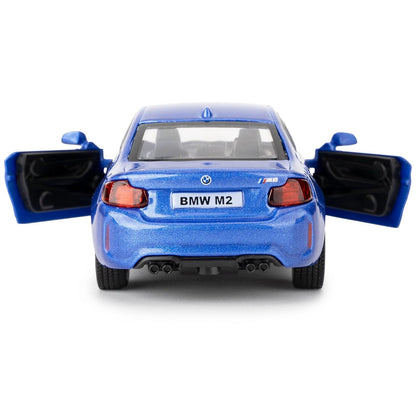 RMZ City BMW M2 1:36 Die-Cast Car Model | Pull Back & Go | Openable Doors | Blue & White Variants