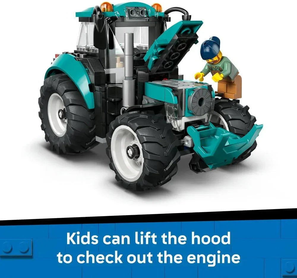 LEGO 60498 City Tractor Toy - Farm Vehicle Model Building Kit with a Farmer Minifigure - Birthday Gift Idea for 6+ Year Old Boys and Engineering Fans