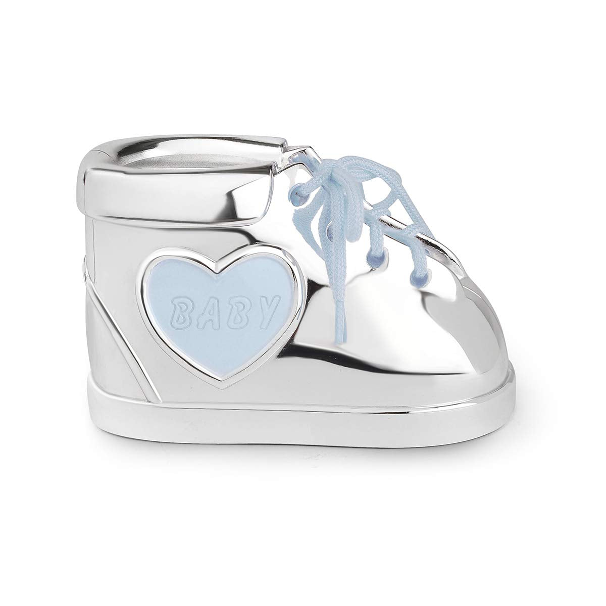 Momentz Baby Boot Money Bank Silver | Decorative Baby Shoe Coin Bank, Piggy Bank & Nursery Keepsake Gift