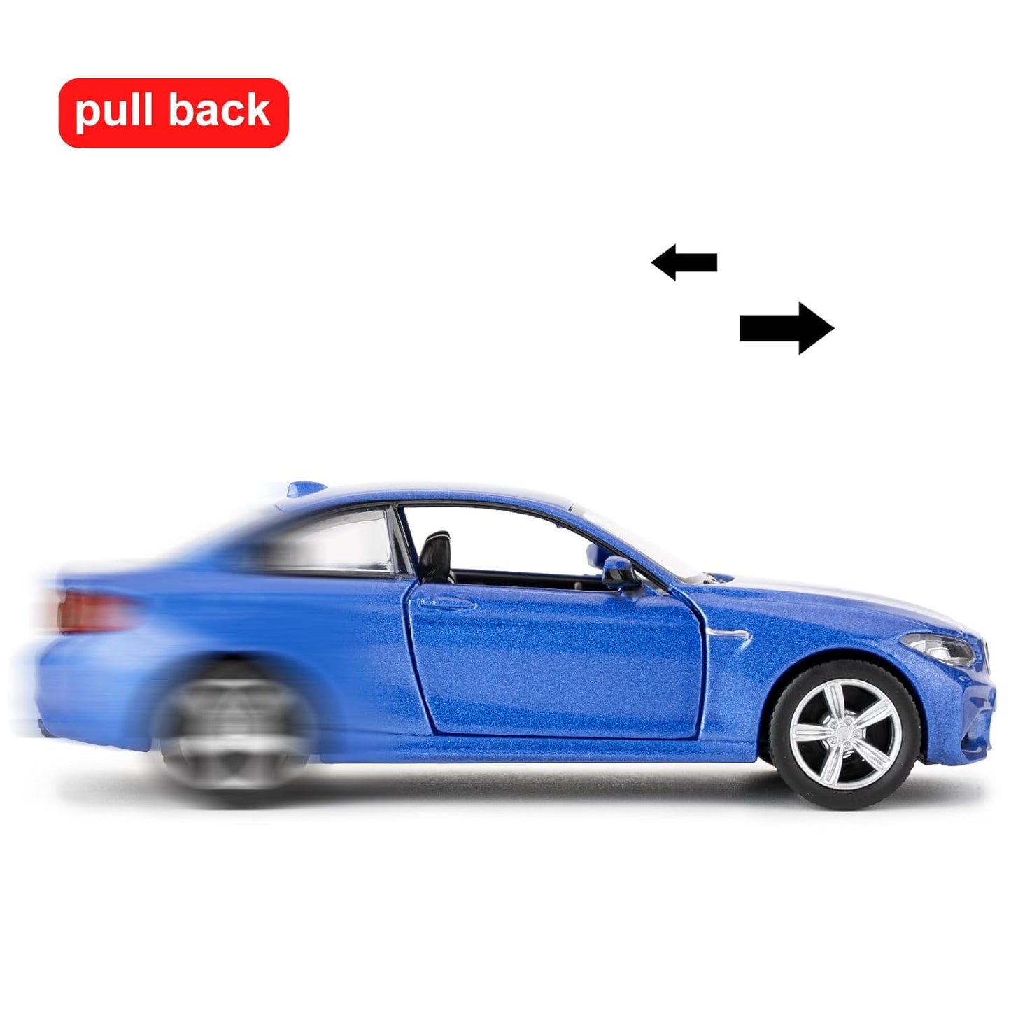 RMZ City BMW M2 1:36 Die-Cast Car Model | Pull Back & Go | Openable Doors | Blue & White Variants