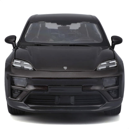 Bburago 1:24 Black Porsche Macan Turbo Electric Die-Cast Metal Scale Model Car | Detailed Collectible Luxury Electric SUV Model for Porsche Fans & Car Collectors