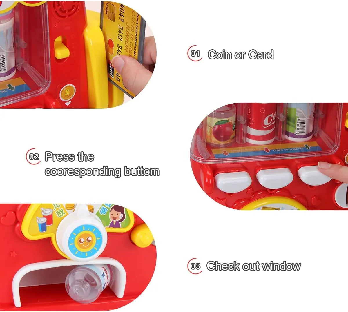 Baby Musical Vending Machine Set, Electronic Drink Machine, Educational Learning Toy - Jaiman Toys
