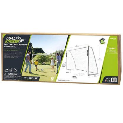 Innov8 Backyard Wheather Proof Soccer Goal, UPVC Frame, Portable with Ground Stakes - Jaiman Toys