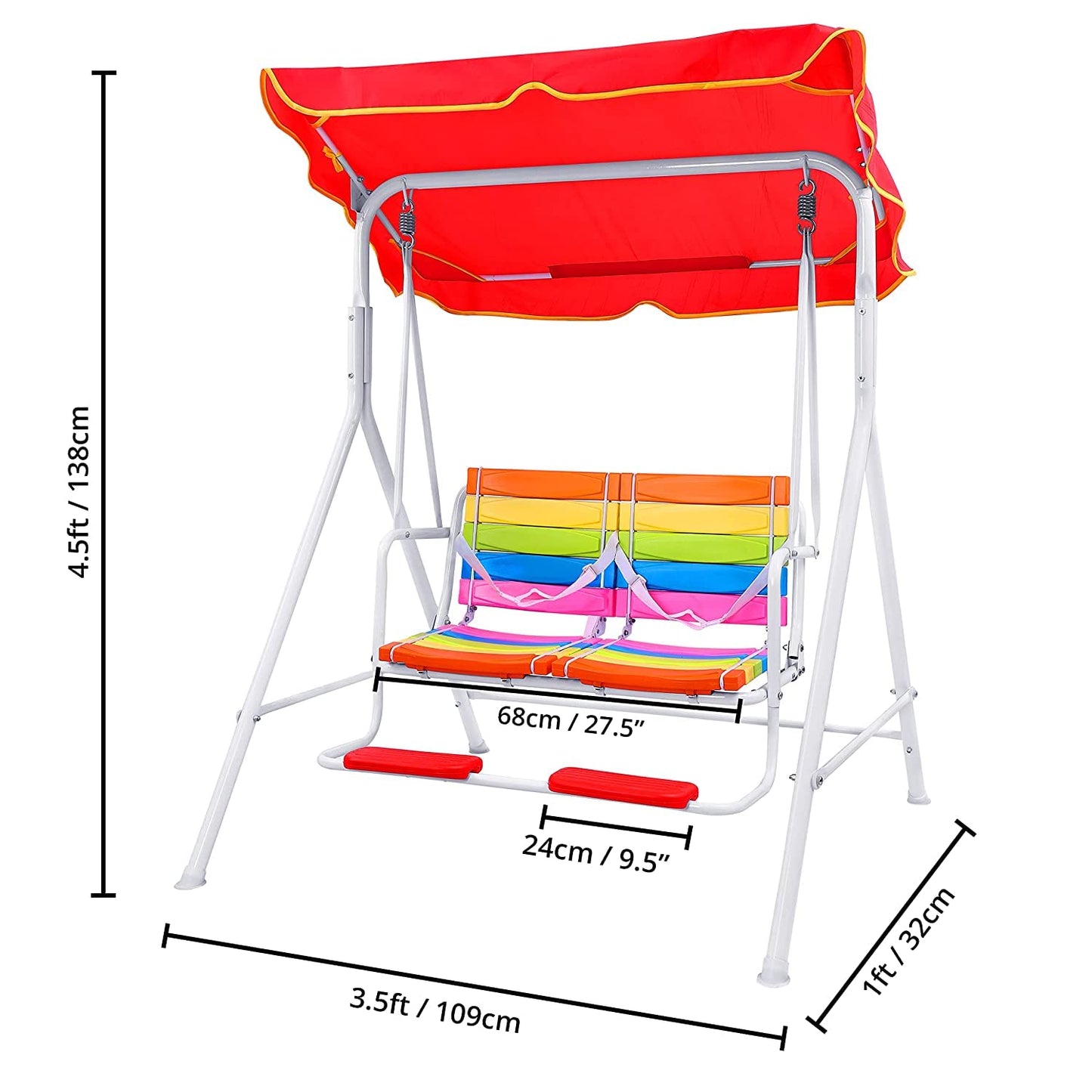Breatoi Swing Double : Comfy  Kids Swing with Canopy (2 Seater)