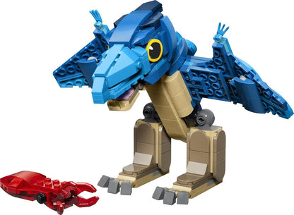 LEGO 77977 Jurassic World Baby Dinosaur: Pteranodon – Posable 373-Piece Building Toy with Squid, Ages 7+
