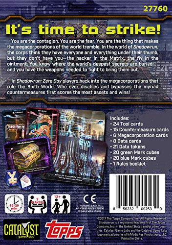 Catalyst Game Labs Shadowrun: Zero Day Card Game | 2-Player Cyberpunk Strategy & Hacking Game | Fast-Paced Head-to-Head Gameplay | Ages 13+ | 15–20 Minute Game