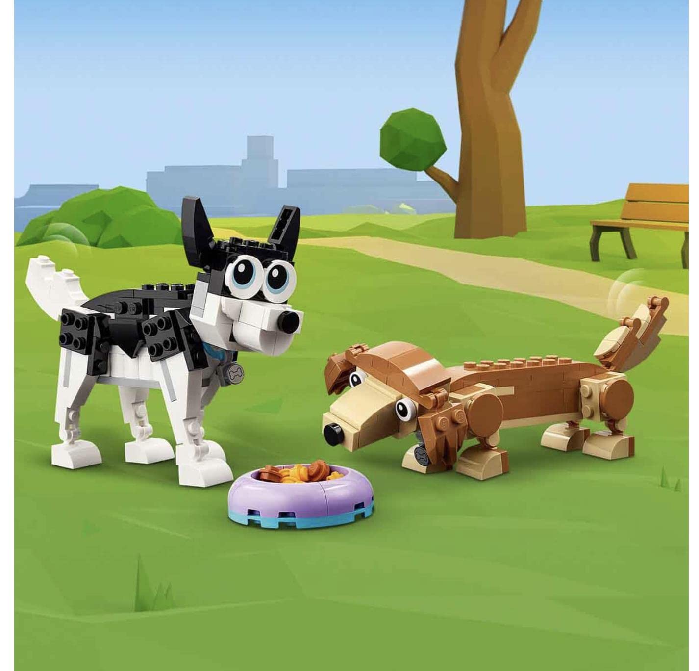 LEGO 31137 Creator 3in1 Adorable Dogs Building Set (475 Pieces) | Build 7 Dog Breeds | Creative Animal Toy for Kids 7+