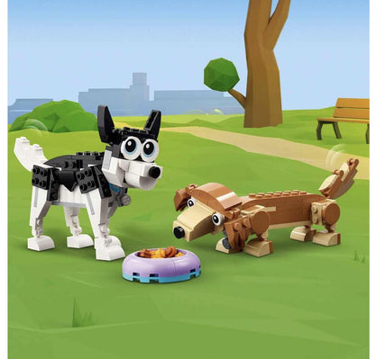 LEGO 31137 Creator 3in1 Adorable Dogs Building Set (475 Pieces) | Build 7 Dog Breeds | Creative Animal Toy for Kids 7+