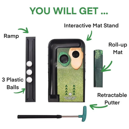 Innov8 Electronic Golf Putting Mat, Sound & LED Scoring Hole, Adjustable Putter, Kids 5+ - Jaiman Toys