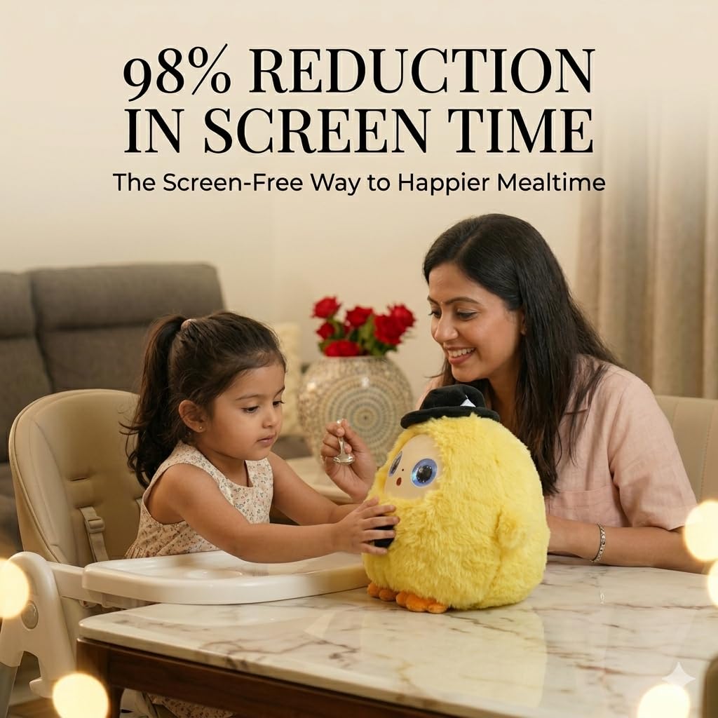 AI Interactive Plush Toy with LED Eyes | Smart AI Talking Plush Companion | App-Controlled Intelligent Plush Robot | Soft Rechargeable Interactive Toy | Grey | 9 Inch