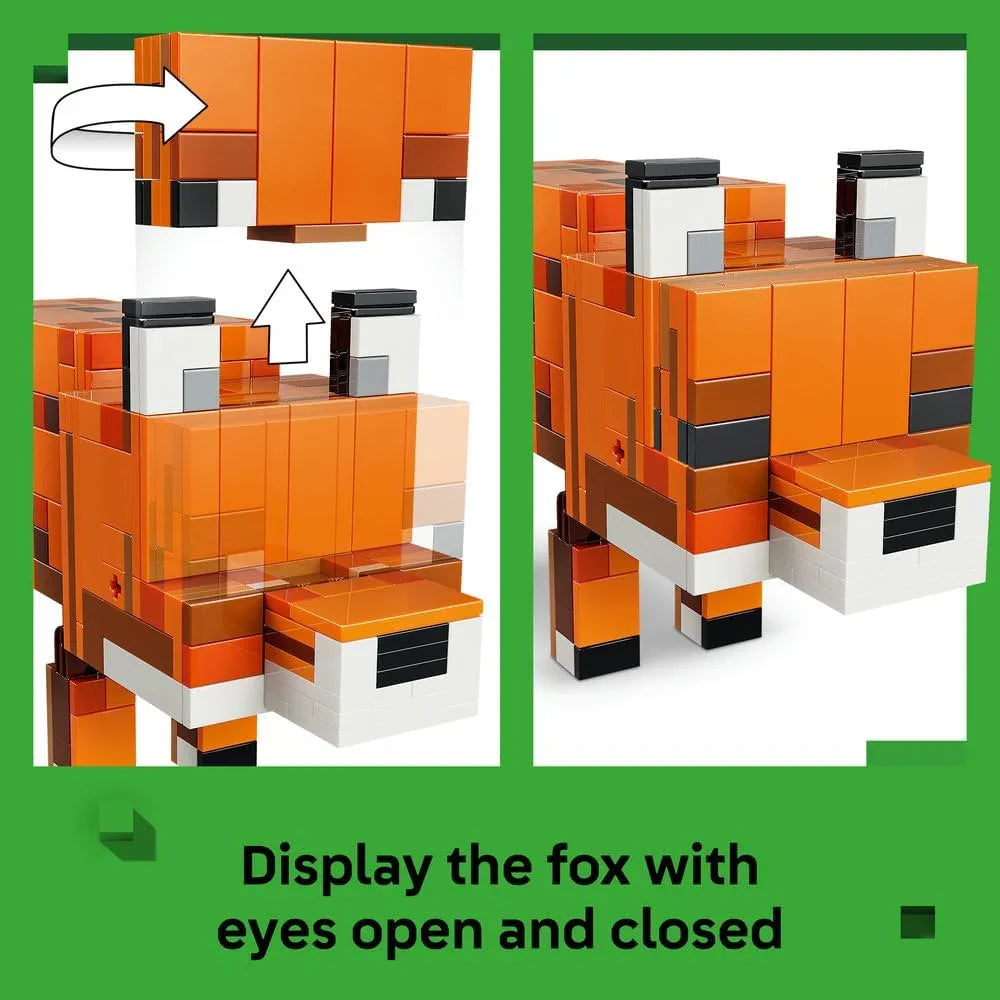 LEGO Minecraft 21588 The Fox Toy - 3D Puzzle Animal Figure with Accessories - DIY Gaming Room or Bedroom Decor - Birthday Gift Idea for 10+ Year Old Boys, Girls & Fans
