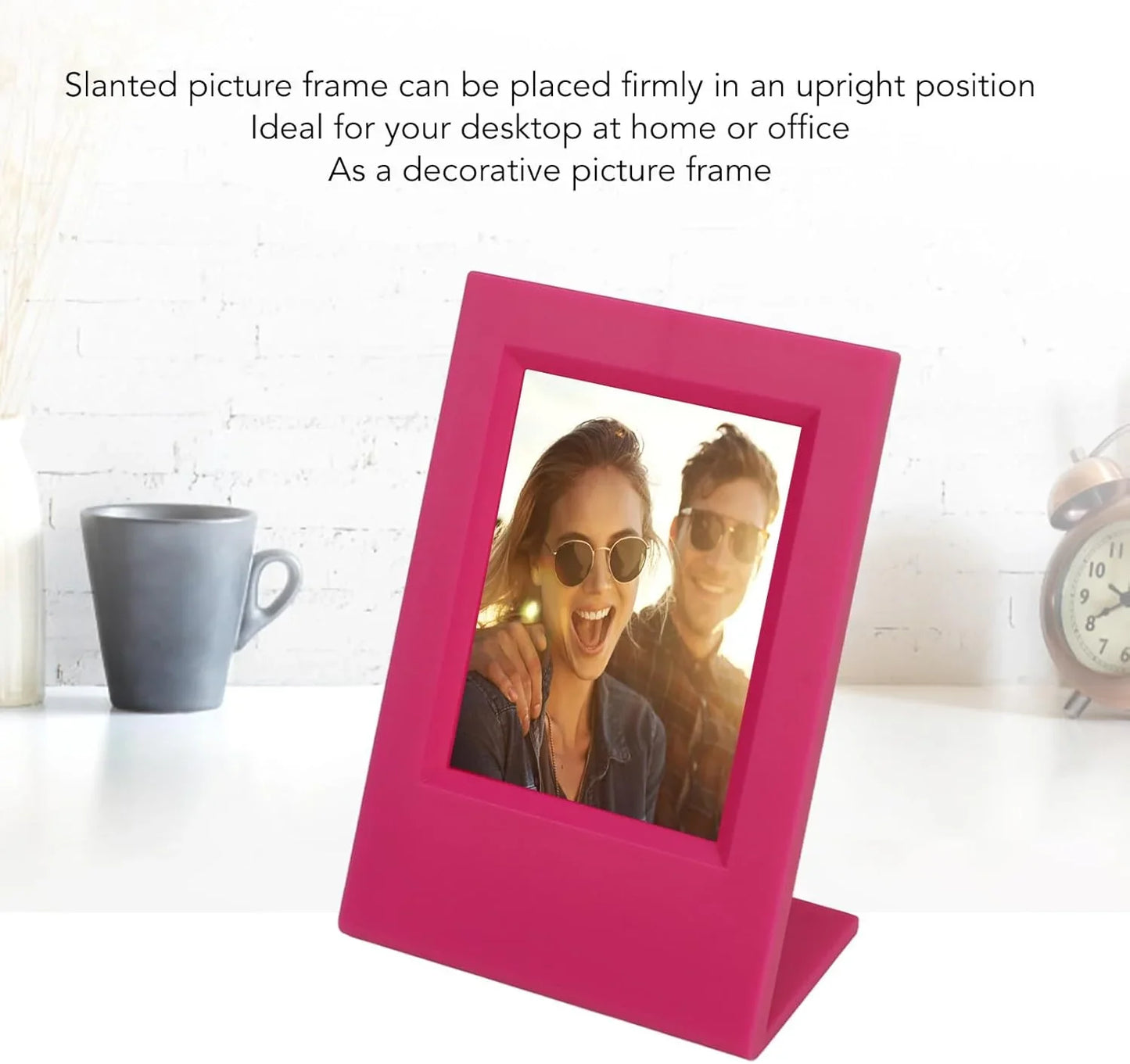 Modern Tilt – L-Shape Freestanding Photo Frame for Instax Mini Prints -Pink+Blue - Jaiman Toys